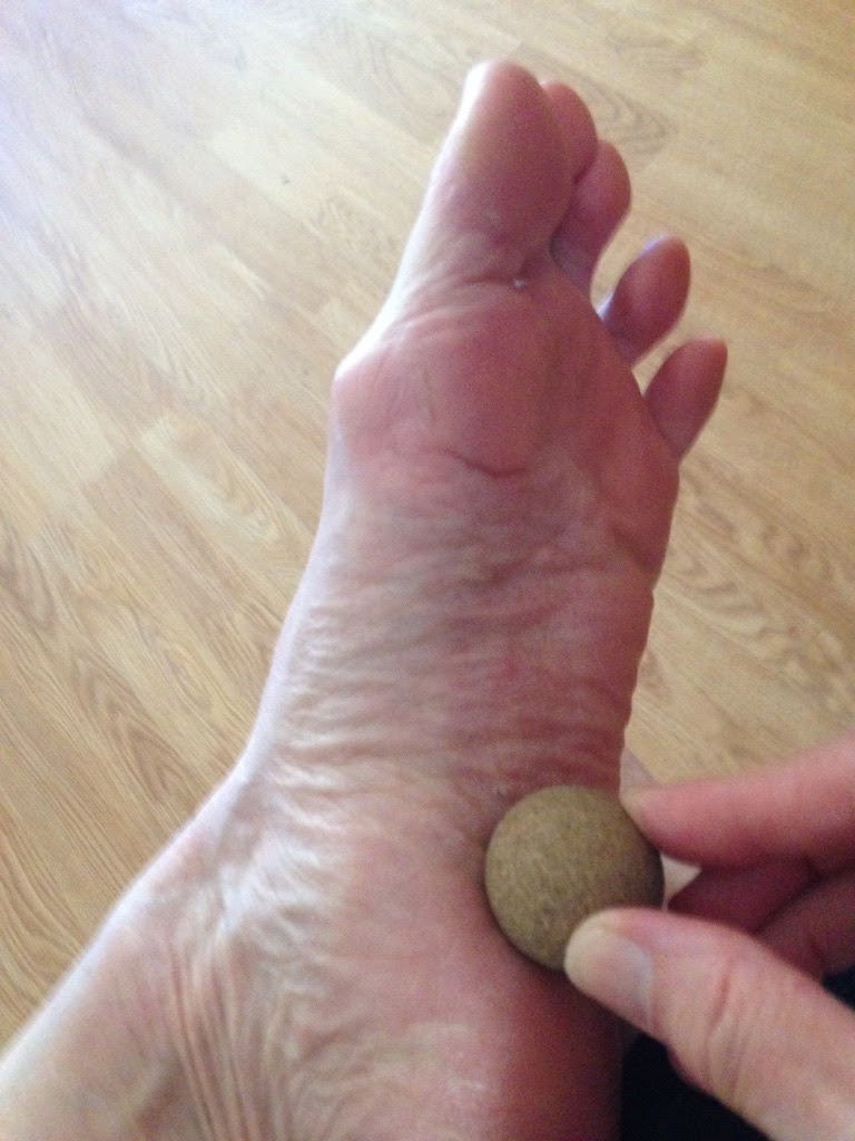 using a ball on a foot