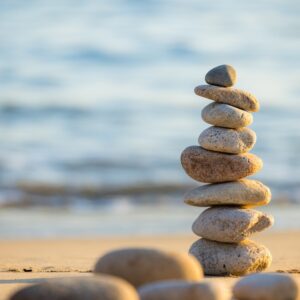 A pile of various sizes of rocks.