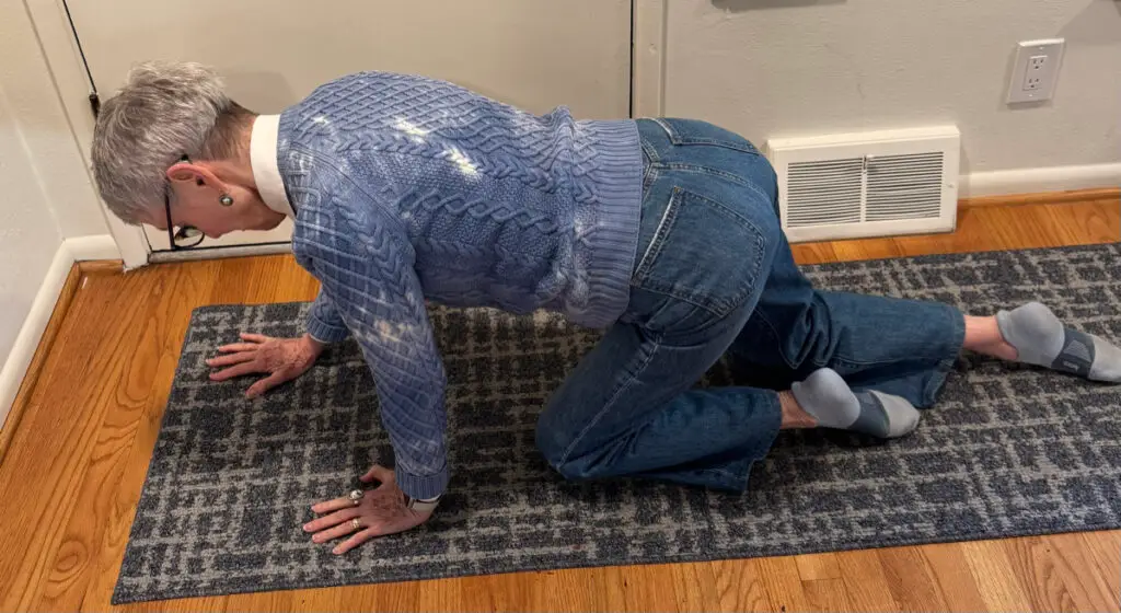 Jean Crawls on the Floor showing Crawling to Walking