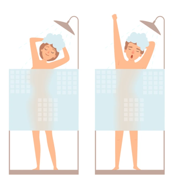 2 people in the shower